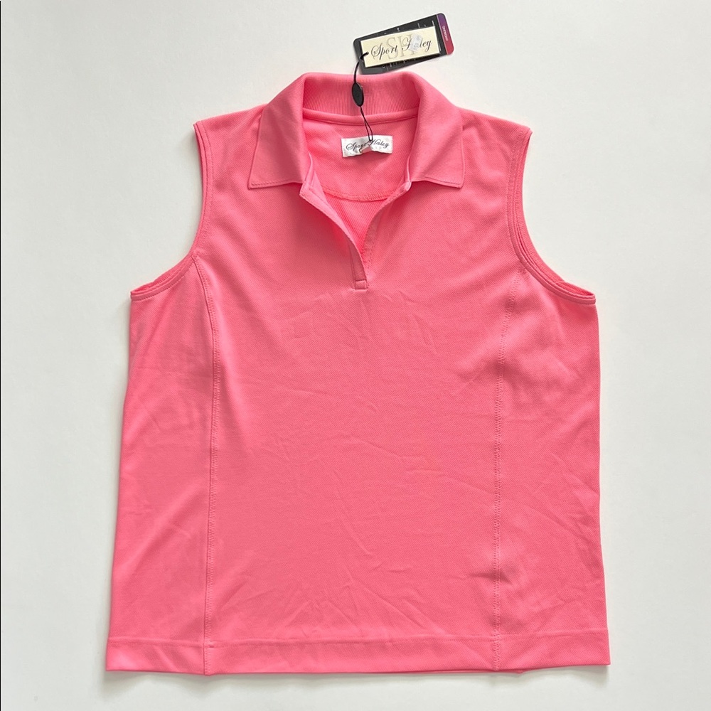 Sport Haley Pink Sleeveless Polo Top